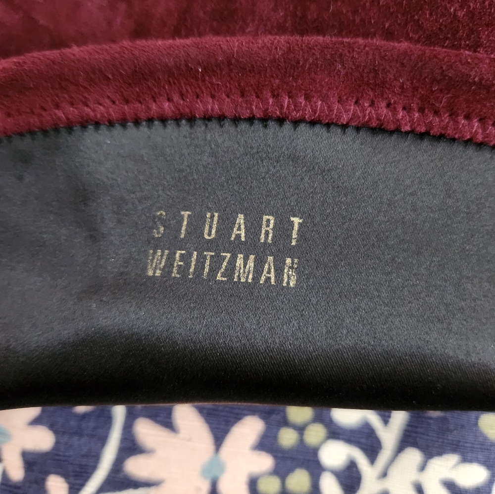 **Stuart Weitzman Suede Lowlands Burgundy Women's Size 4.5 - Picture 10 of 12
